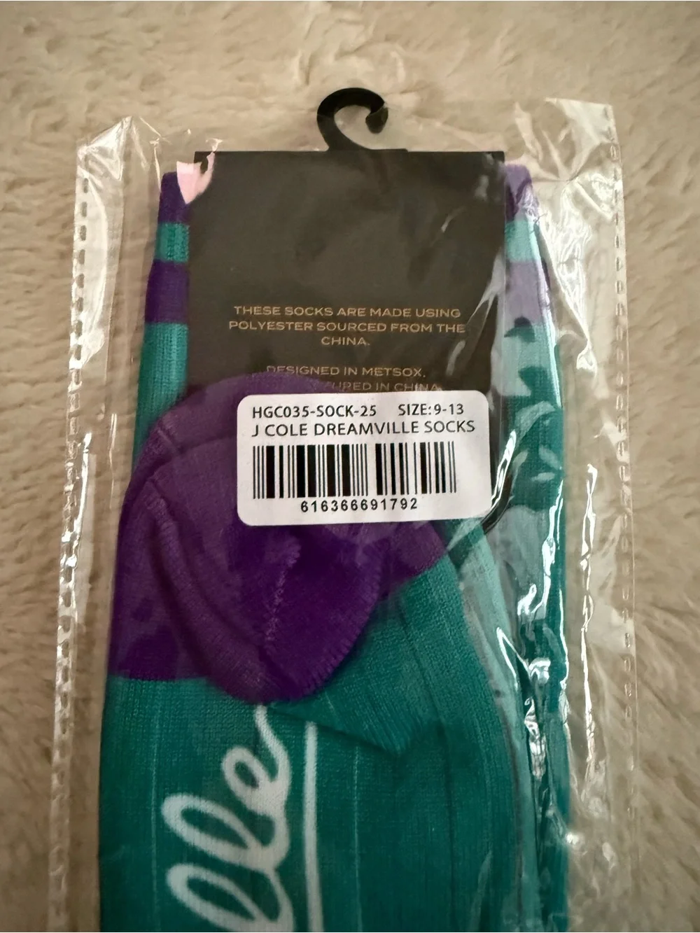 Men’s Graphic Socks, J. Cole Dreamville, 2 Pair For 1 Price, Fits 9-13, NWT